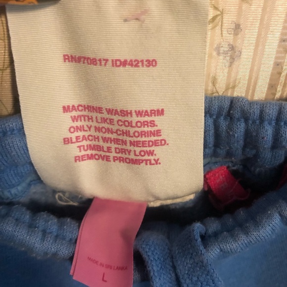 Y2K VTG 2007 VS Pink Campus Pants Sz L Phi Beta Pink - Picture 6 of 7